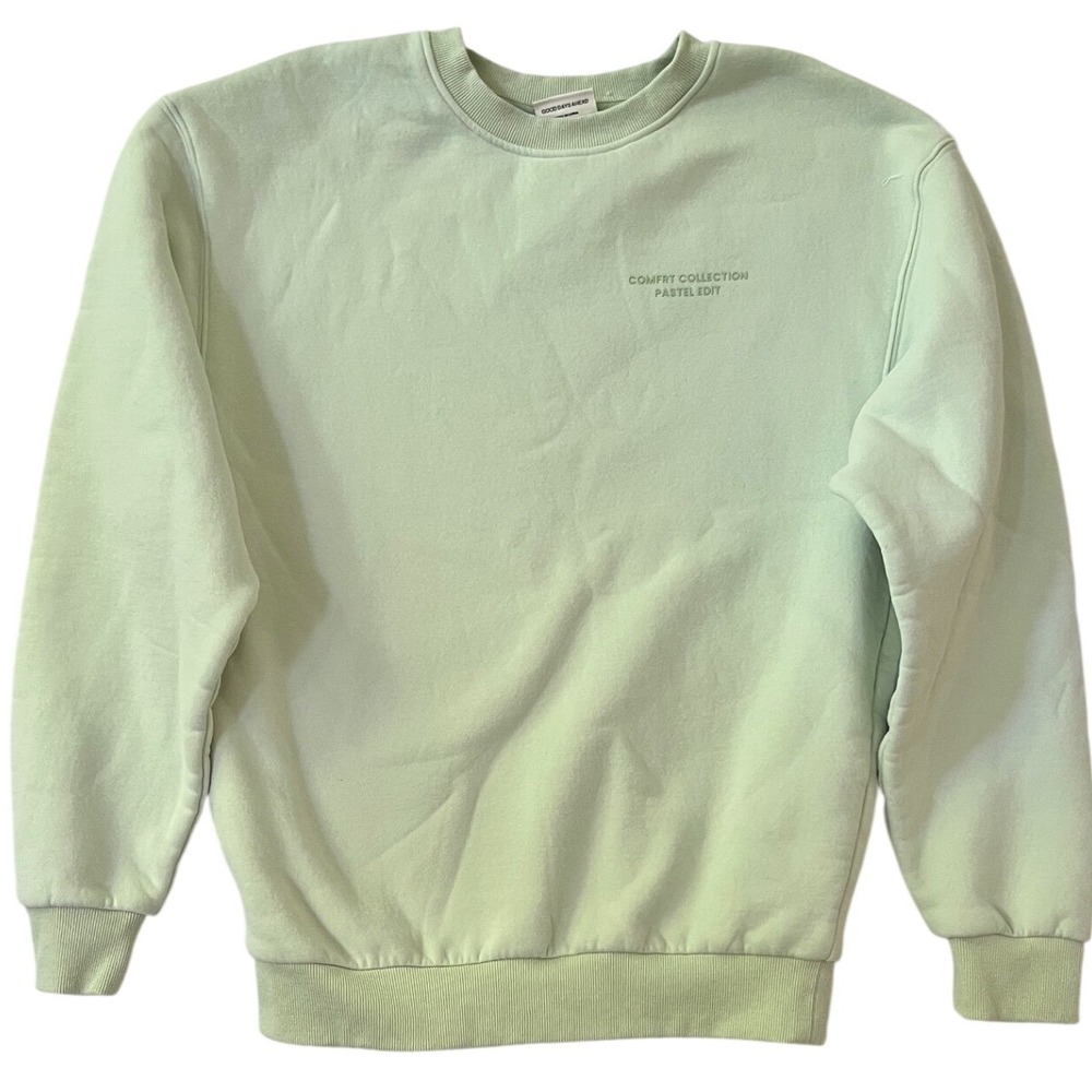 Comfrt Sweatshirt Mint Green Pastel Edit Crewneck Pullover Size M